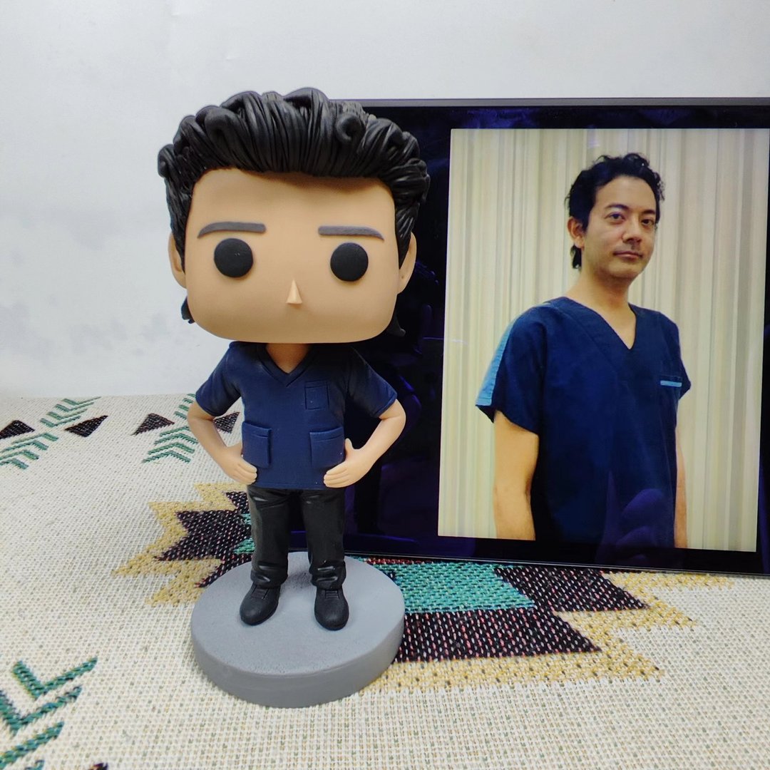 纯手工定制美国Funko Pop 自画肖像公仔娃娃男朋友老公生日礼物 - 玩偶/公仔 - 粘土 多色