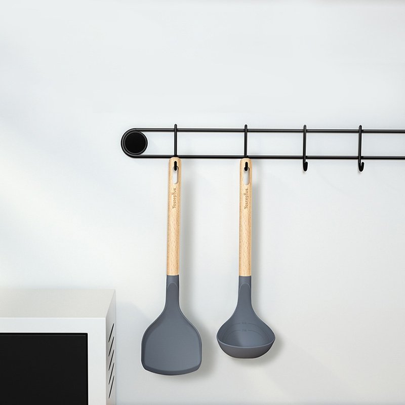 【Taste Plus】悦味厨艺大师 硅胶铲+硅胶杓2件组 不沾锅专用 - 汤勺/锅铲 - 硅胶 灰色