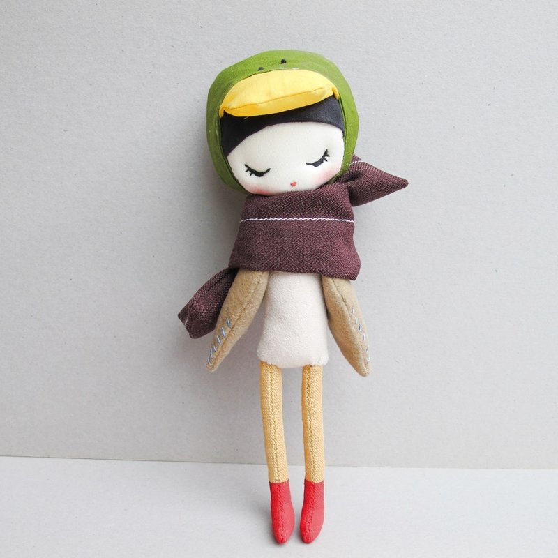 绿头鸭精灵(眼睛看下方微笑着) - 玩偶/公仔 - 棉．麻 绿色