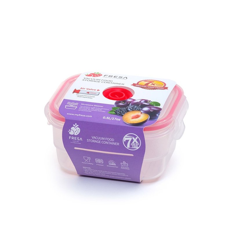 FRESA 抽真空微波保鲜盒 500ml - 便当盒/饭盒 - 塑料 