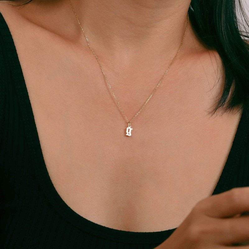 訂製英文名字項鏈s925銀字母項鏈個性化氣質百搭項鏈閨蜜禮物 - 项链 - 银 金色