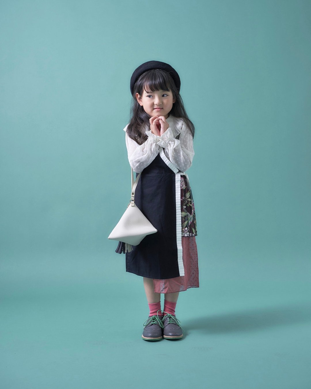 褶边连身裙 素色 - 童装礼服/连衣裙 - 棉．麻 黑色