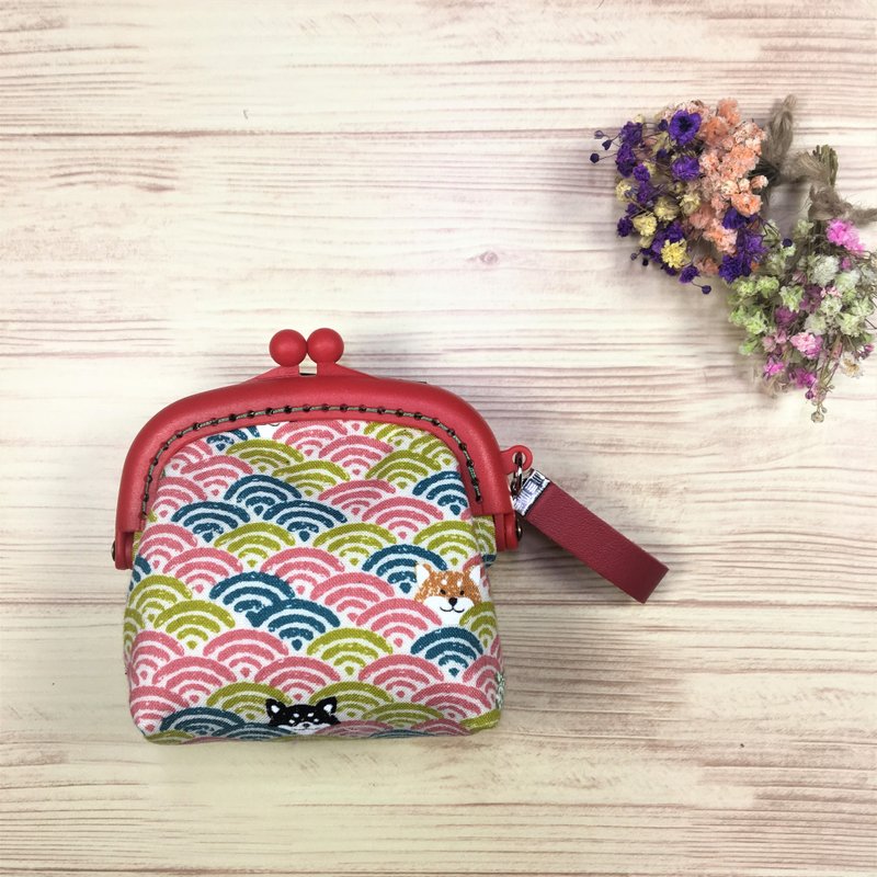 bao口金*柴犬狗来富*零钱包 - 零钱包 - 棉．麻 红色