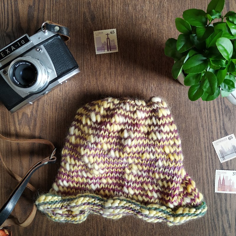 手工纯羊毛混色毛线帽-我行我素 - 帽子 - 羊毛 