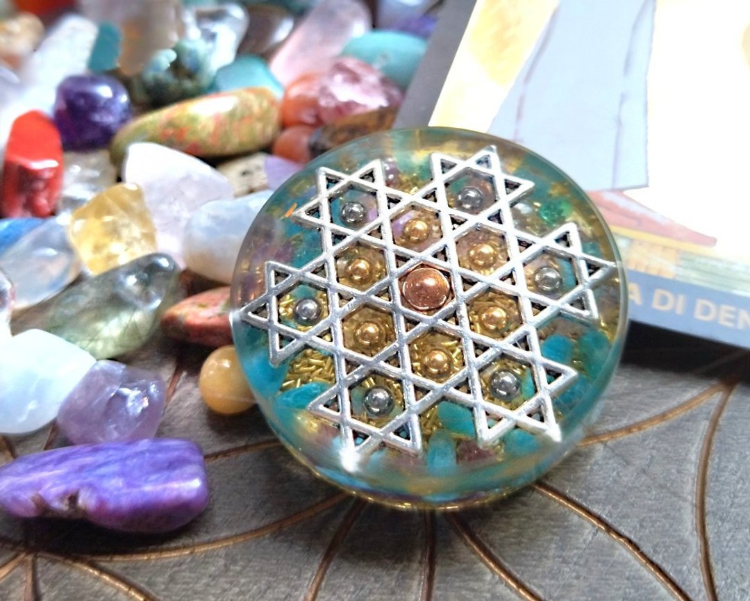 六芒星几何奥刚随身盘 | 神圣符号 - 其他 - 水晶 蓝色