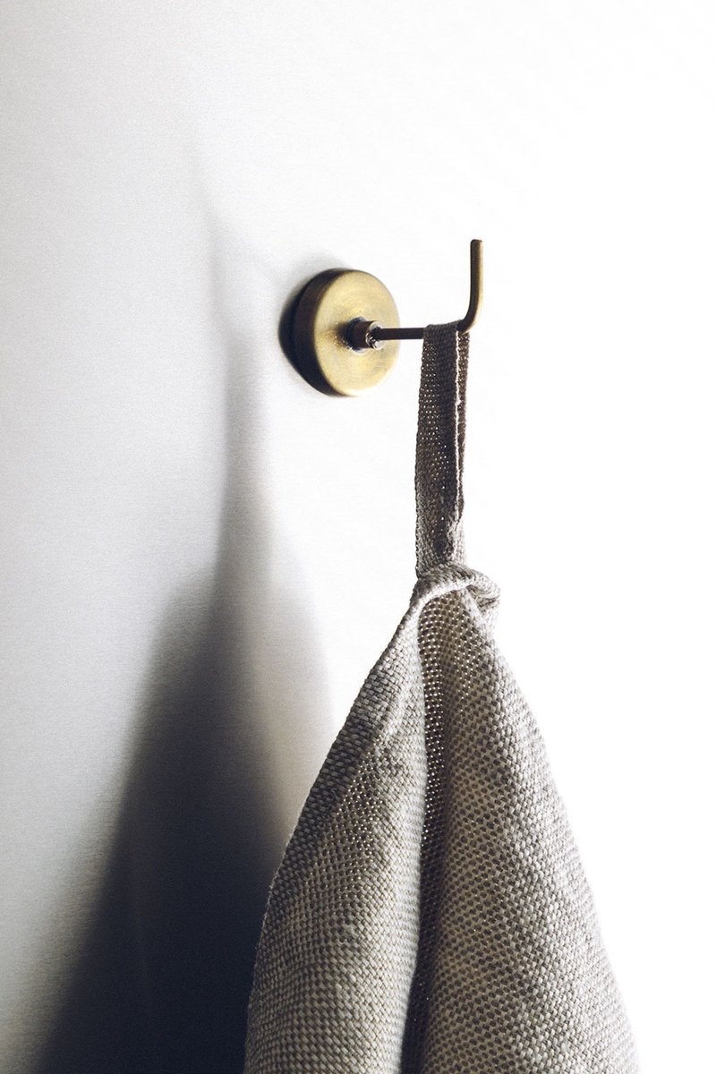 日本 Fog Linen Work - 手工制 黄铜磁吸挂勾 - L 型 - 衣架/挂勾 - 铜/黄铜 金色