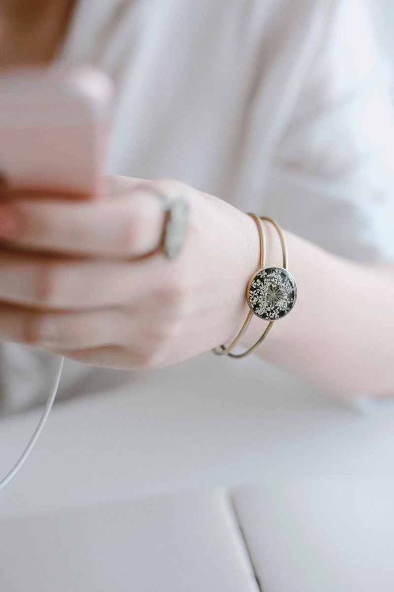 Ammi majus- Bangle (Bronze color)20 mm - 手链/手环 - 植物．花 白色