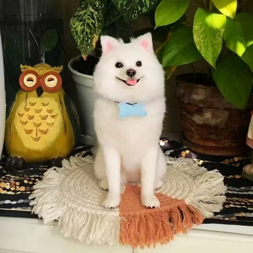 定制 逼真犬 毛孩 宠物 博美犬 羊毛毡 娃娃 似颜绘 纪念 狗狗 l2 - 玩具 - 羊毛 多色