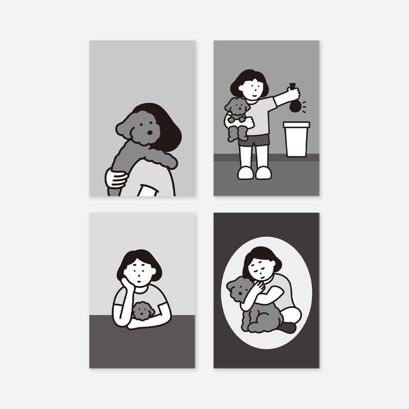 插画明信片 - 卡片/明信片 - 纸 灰色