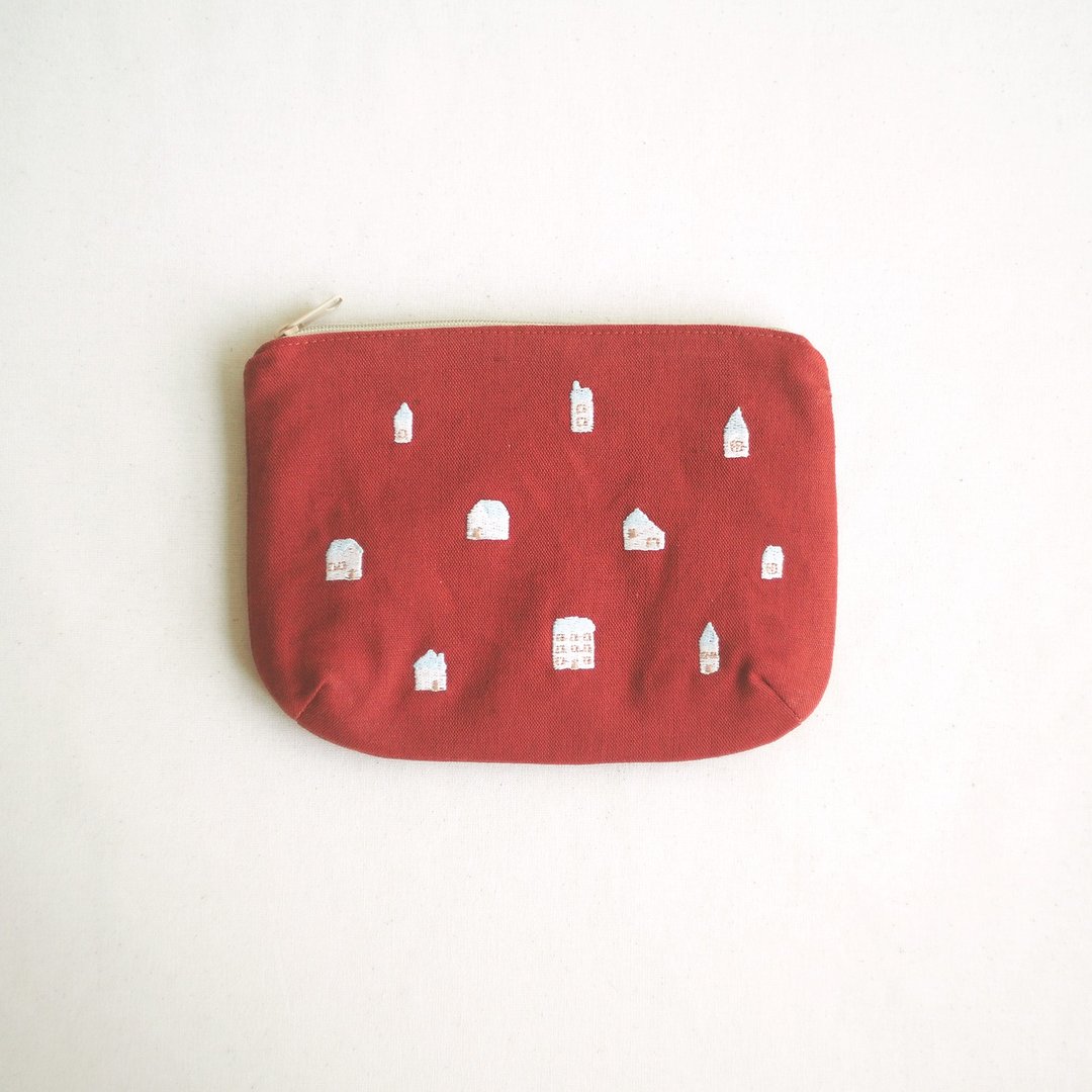 little house linen case B6 : red - 公文包/医生包 - 棉 红色