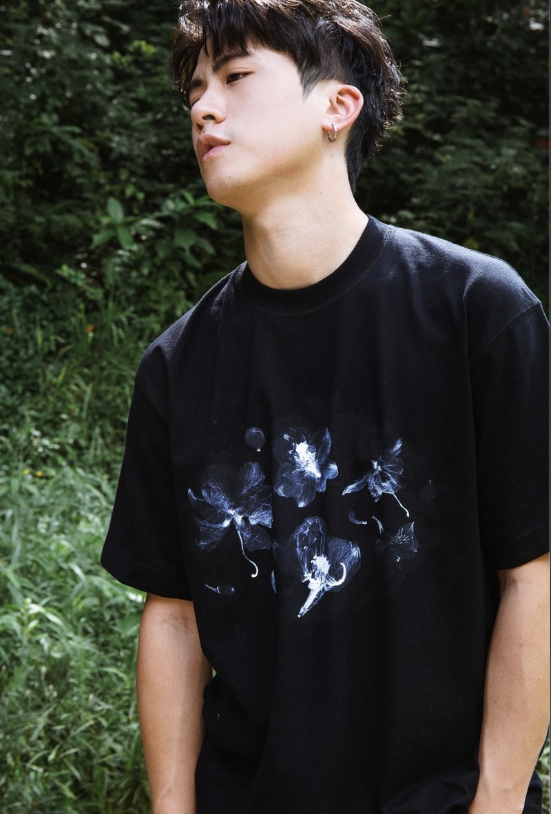 印花Tee - 男装上衣/T 恤 - 棉．麻 黑色