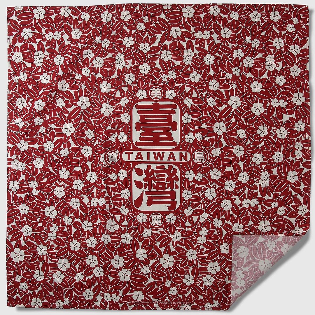 美丽宝岛台湾满花头巾 / 红 - 围巾/披肩 - 棉 红色