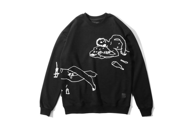 VANDAL X Auto Christ最后一名大学T - 中性连帽卫衣/T 恤 - 棉．麻 黑色