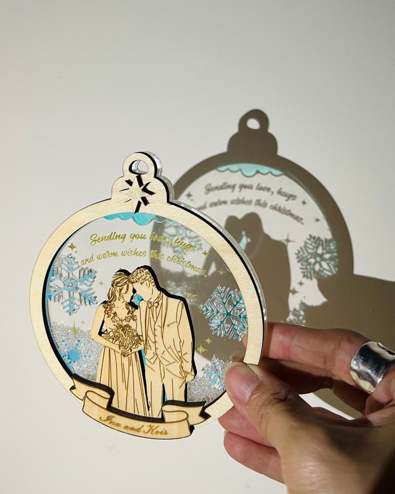 【定制化】定制化人像 圣诞挂饰 定制化圣诞礼物 圣诞礼盒 - 摆饰 - 木头 卡其色