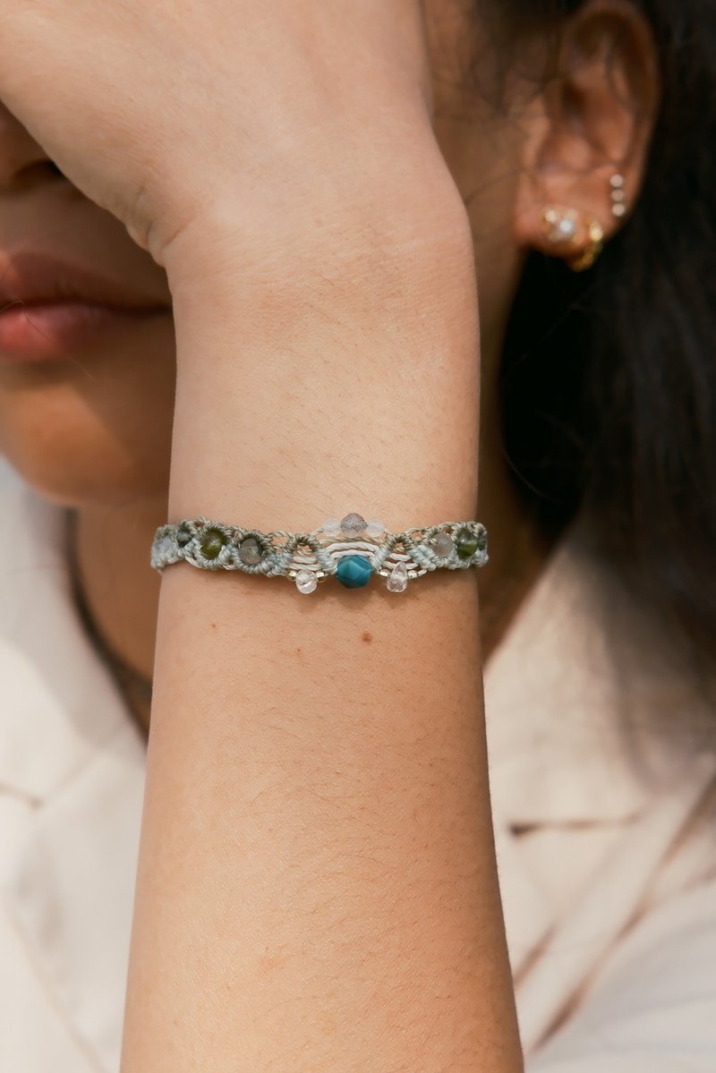 矿石编织手链/脚链 // 蓝虎眼|绿发晶|橄榄石|绿磷灰|月光石 - 手链/手环 - 水晶 