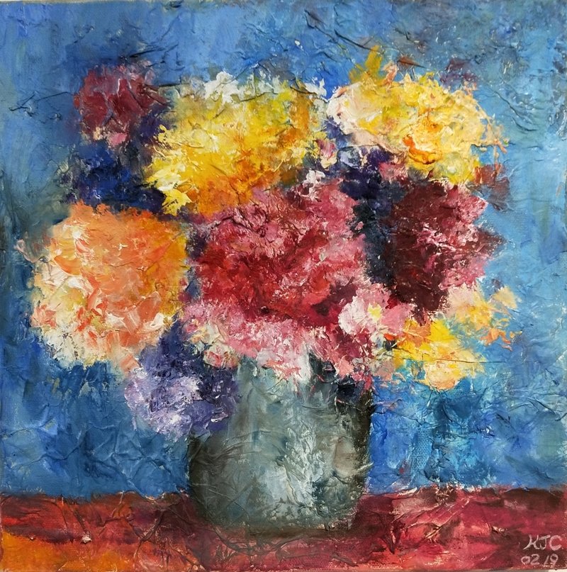 陈淑珍油画创作原作       内心期待缤纷的世界 - 海报/装饰画/版画 - 其他材质 粉红色