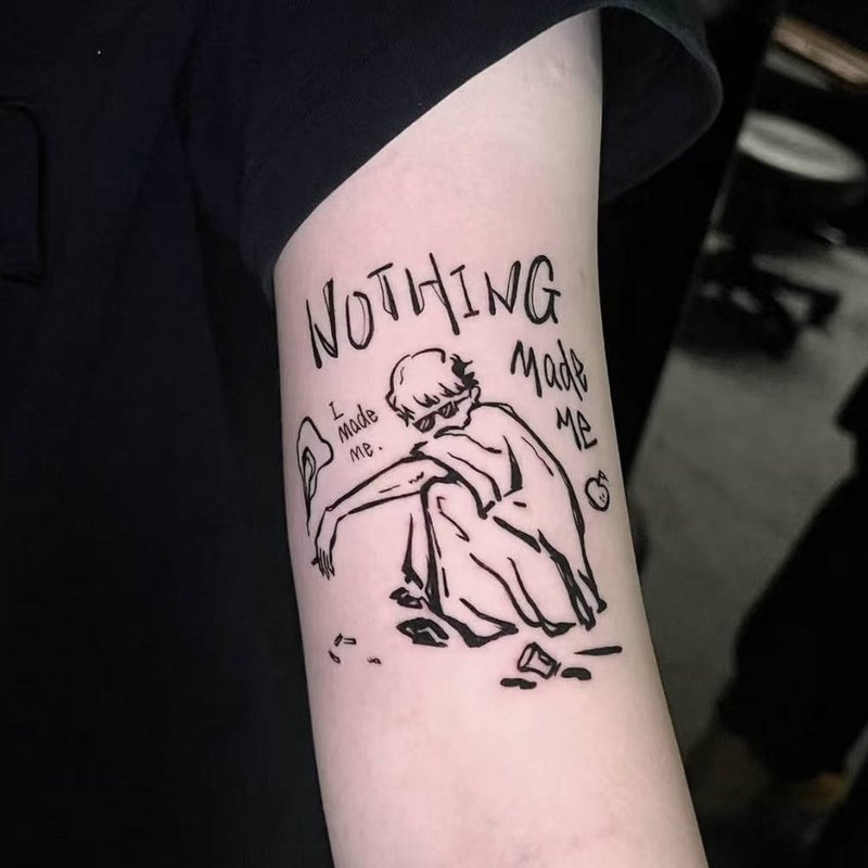 发2张【noting made me】真实感半永久刺青图案草本纹身贴仿真持 - 纹身贴 - 纸 黑色