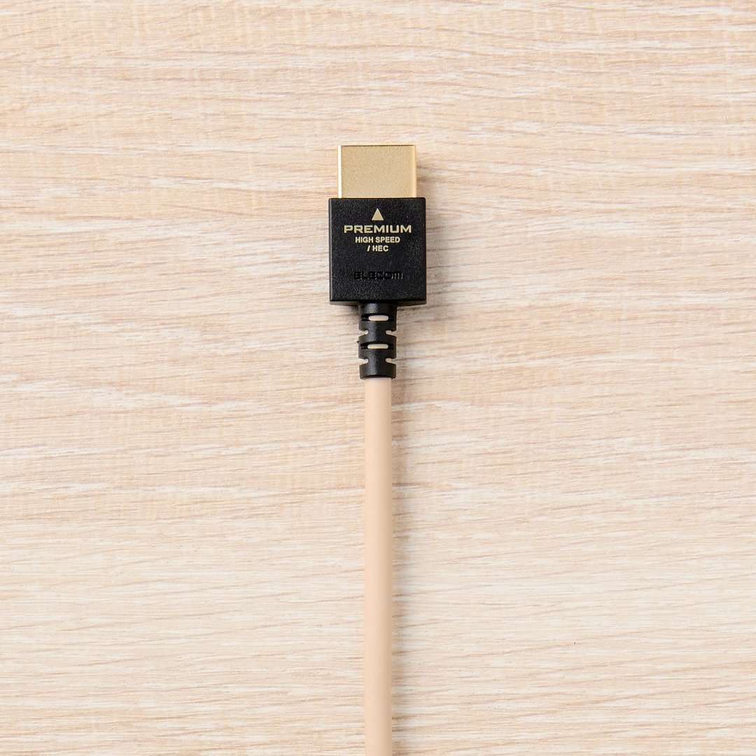 ELECOM 家具风 HDMI 传输线 2.0m 浅褐 - 电脑配件 - 其他材质 卡其色