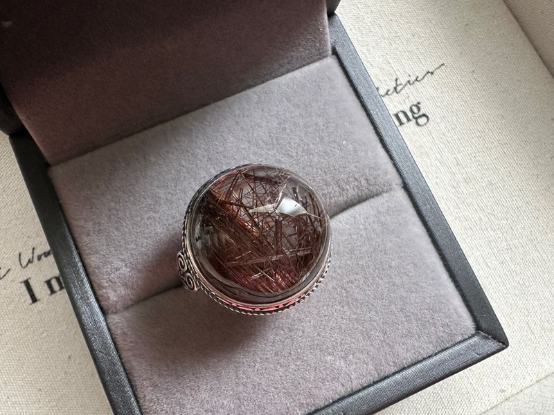 红铜钛发晶 银戒 - 戒指 - 水晶 