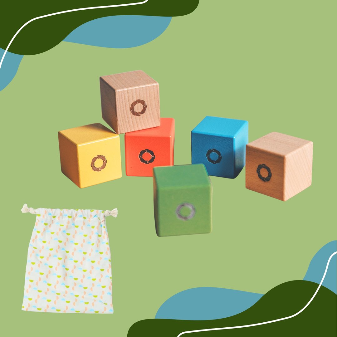不伤心福利品【彩虹积木组 + 有机棉布束口袋】精细动作・创造力 - 玩具/玩偶 - 木头 