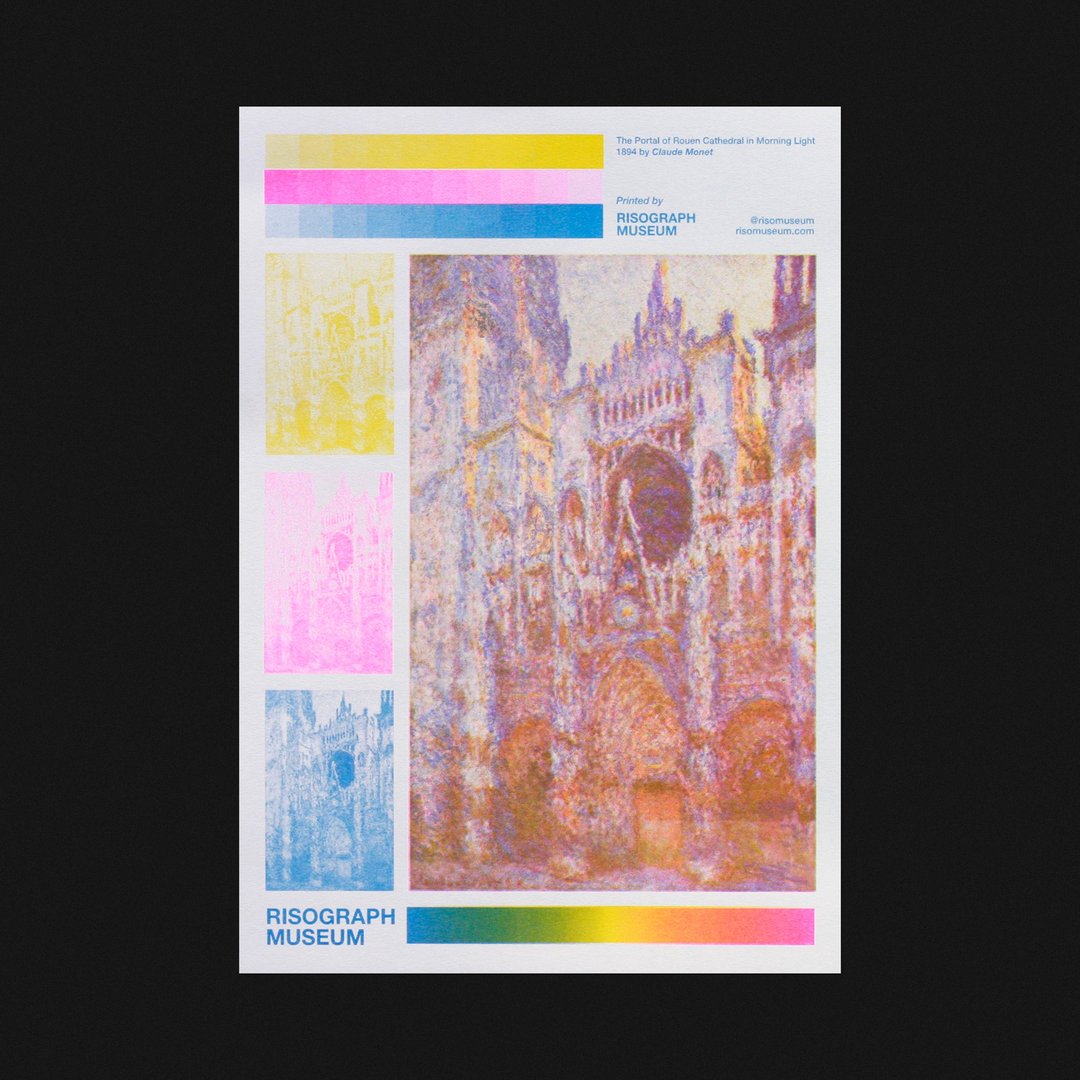The Portal of Rouen Cathedral in Morning Light 1894 by Monet - 卡片/明信片 - 纸 粉红色