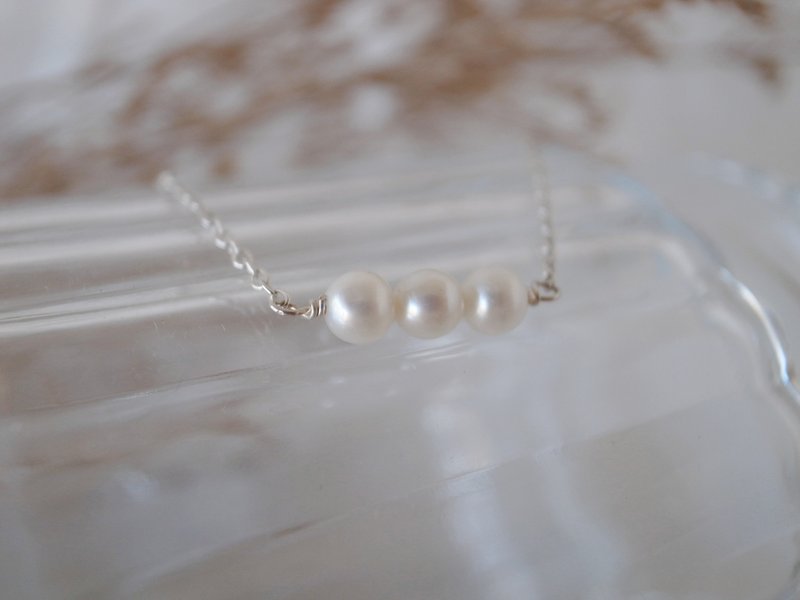 【项链】925 纯银 珍珠项链 简约极美 高品质 - 项链 - 纯银 银色