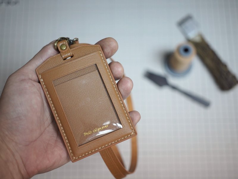 MOOSworkshop  Chevre Sully羊革 挂颈工作证/证件套 (连颈绳) - 证件套/卡套 - 真皮 金色