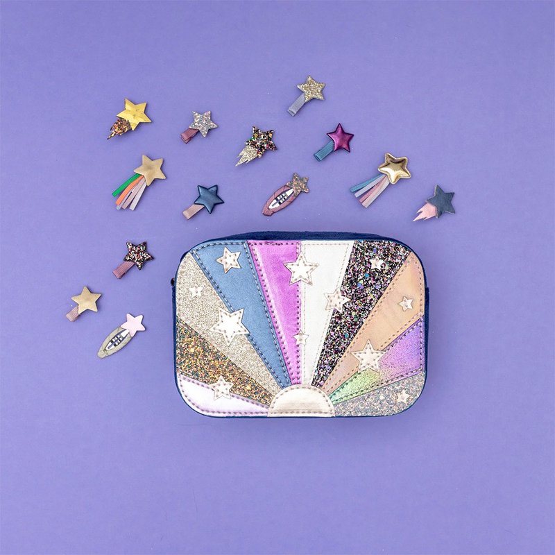 英国Mimi & Lula AW23_摇滚齐格-海军蓝星星侧背包 - 婴儿饰品 - 聚酯纤维 