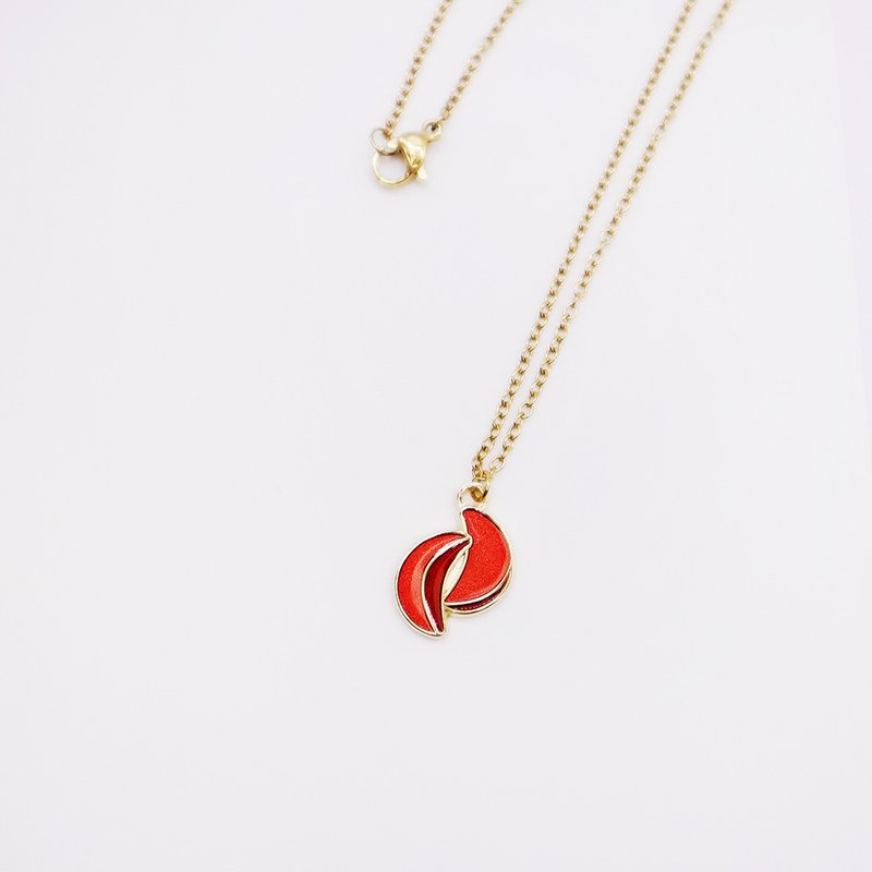 【卡片项链Card Necklace】台湾文化 庙宇款-筊杯 - 项链 - 其他金属 