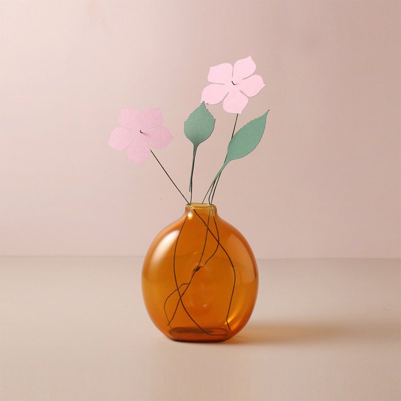 好玻 x 纸物-小花日盒/花器礼盒组-Glad&日日春 - 花瓶/陶器 - 纸 粉红色