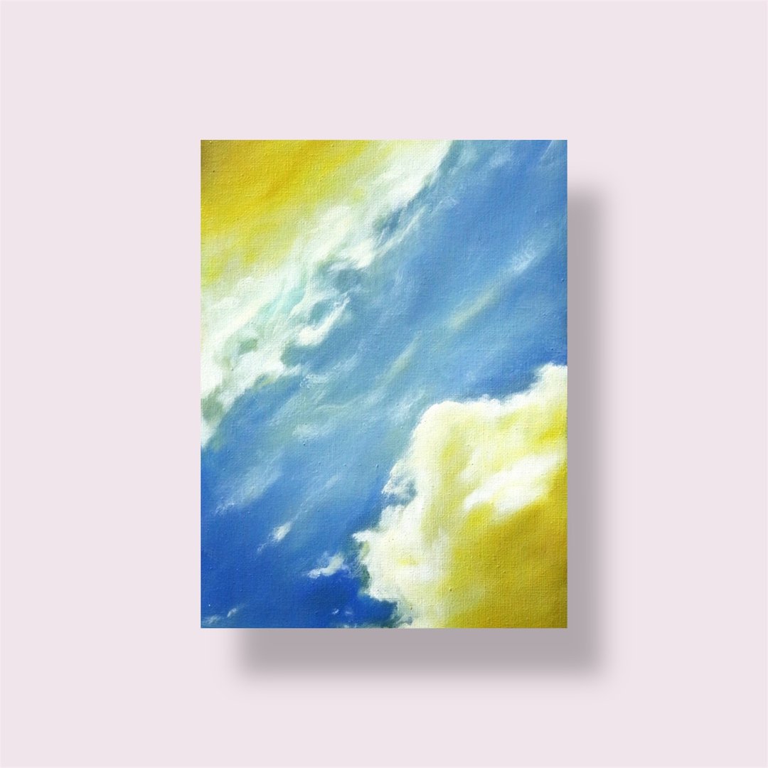 透着金色云朵的天空-现货 - 海报/装饰画/版画 - 棉 