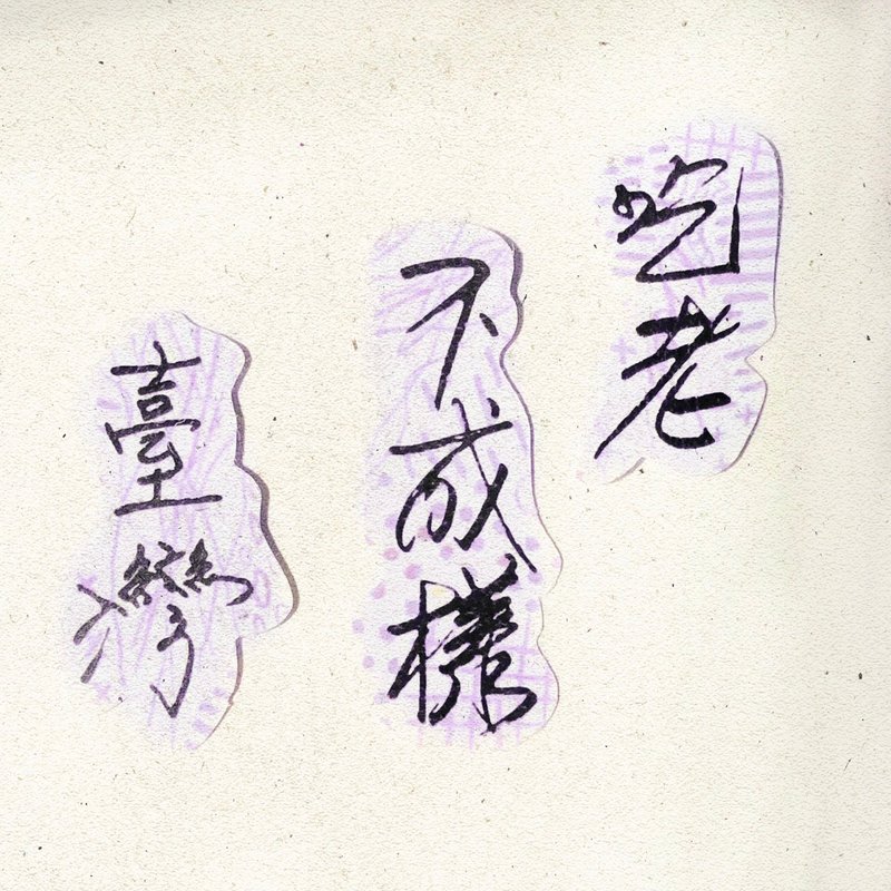 暖暖手写字 | 台湾 吃老 不成样  I 柔雾透明贴纸 台湾话谚语 - 贴纸 - 纸 