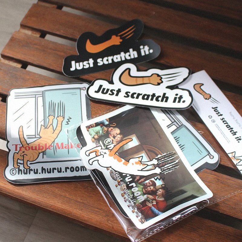 huru.huru.room 猫爪系列 Sticker Set 贴纸组 - 贴纸 - 纸 多色