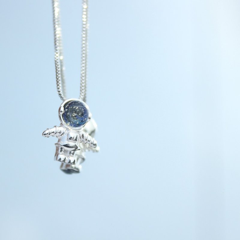 太空人银饰玻璃项链 交换礼物 生日礼物 饰品 纯银 琉璃 - 项链 - 玻璃 多色