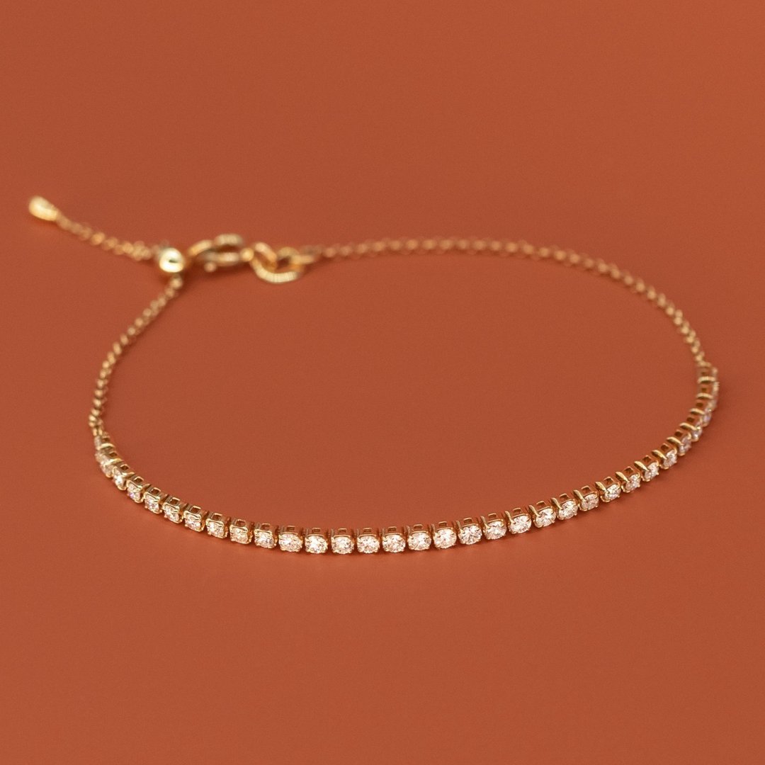 18K金钻石手链 Diamond Band Bracelet 0.80ct - 手链/手环 - 贵金属 