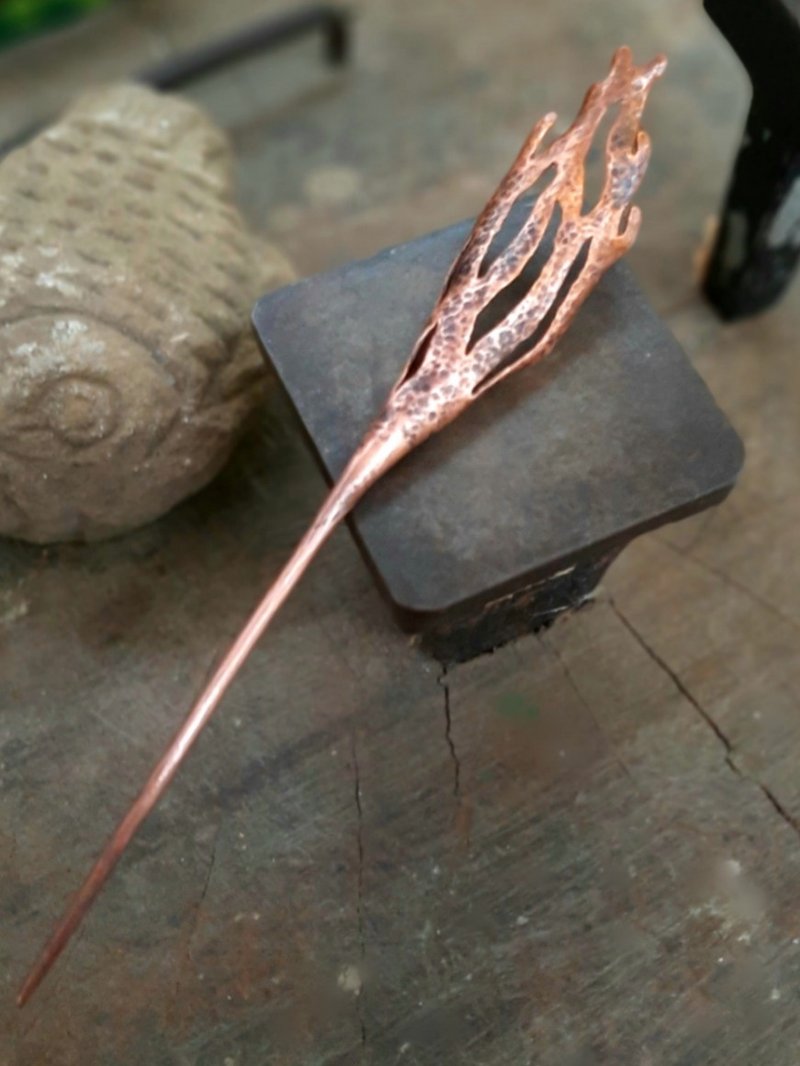 迷雾森林/红铜发簪/原创手作 - 发饰 - 铜/黄铜 咖啡色