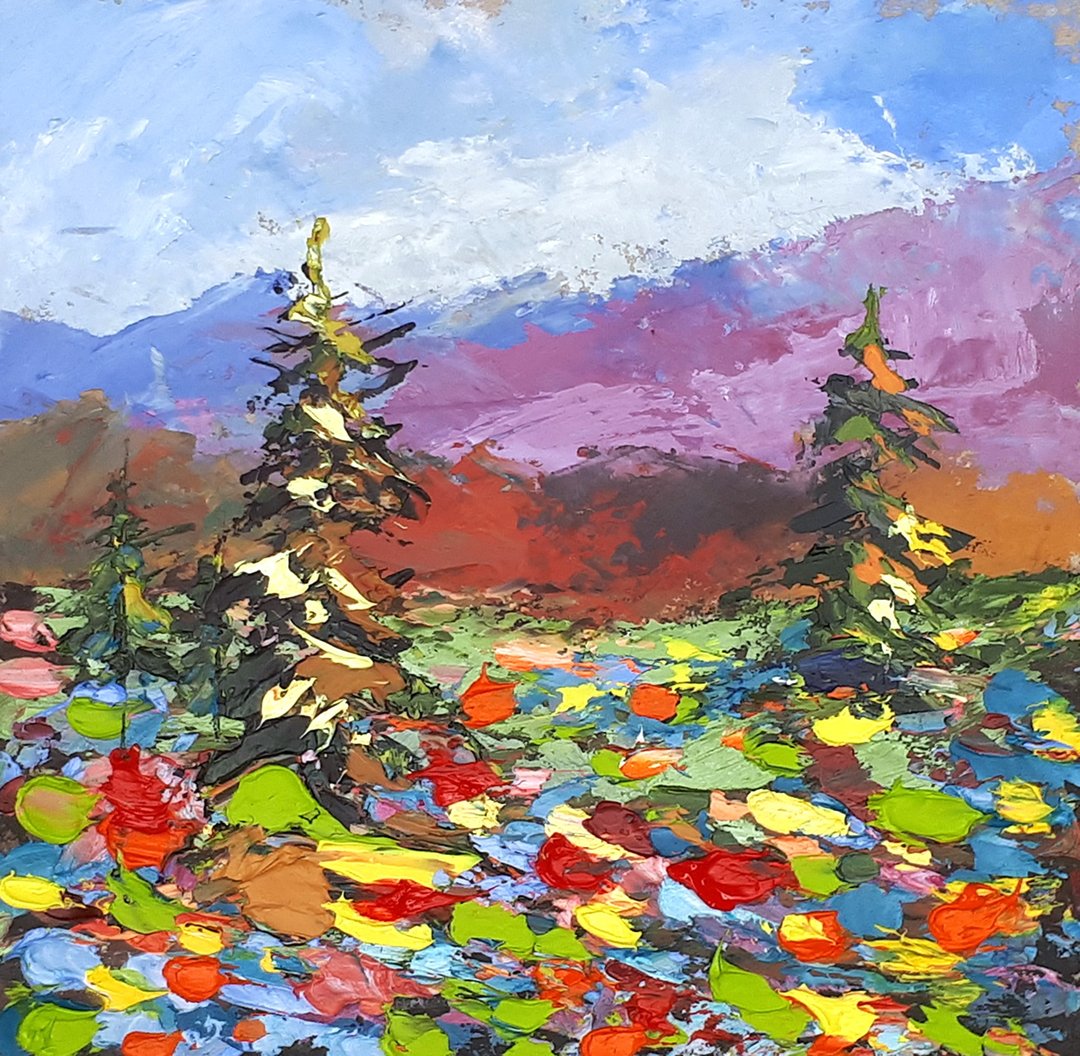 Smoky Mountains Painting National Park Original Art North Carolina Landscape Hik - 海报/装饰画/版画 - 其他材质 多色