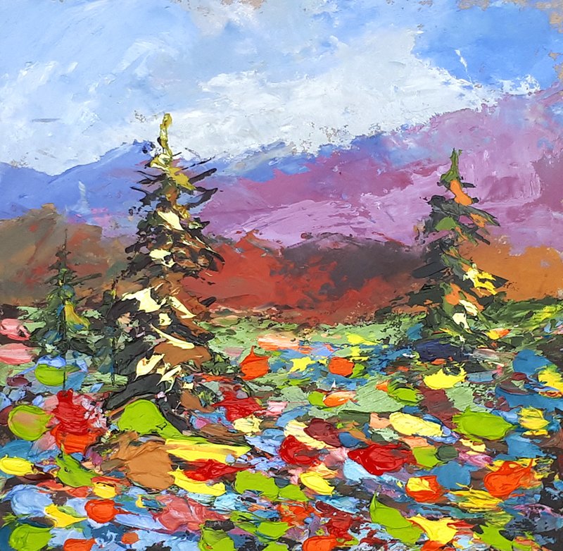 Smoky Mountains Painting National Park Original Art North Carolina Landscape Hik - 海报/装饰画/版画 - 其他材质 多色