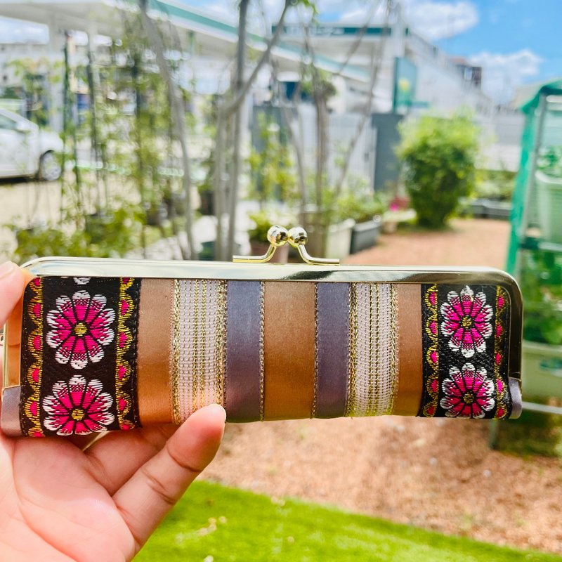 专为都会女子设计，可分类的蝴蝶结零钱包 NO.100 - 零钱包 - 棉．麻 金色