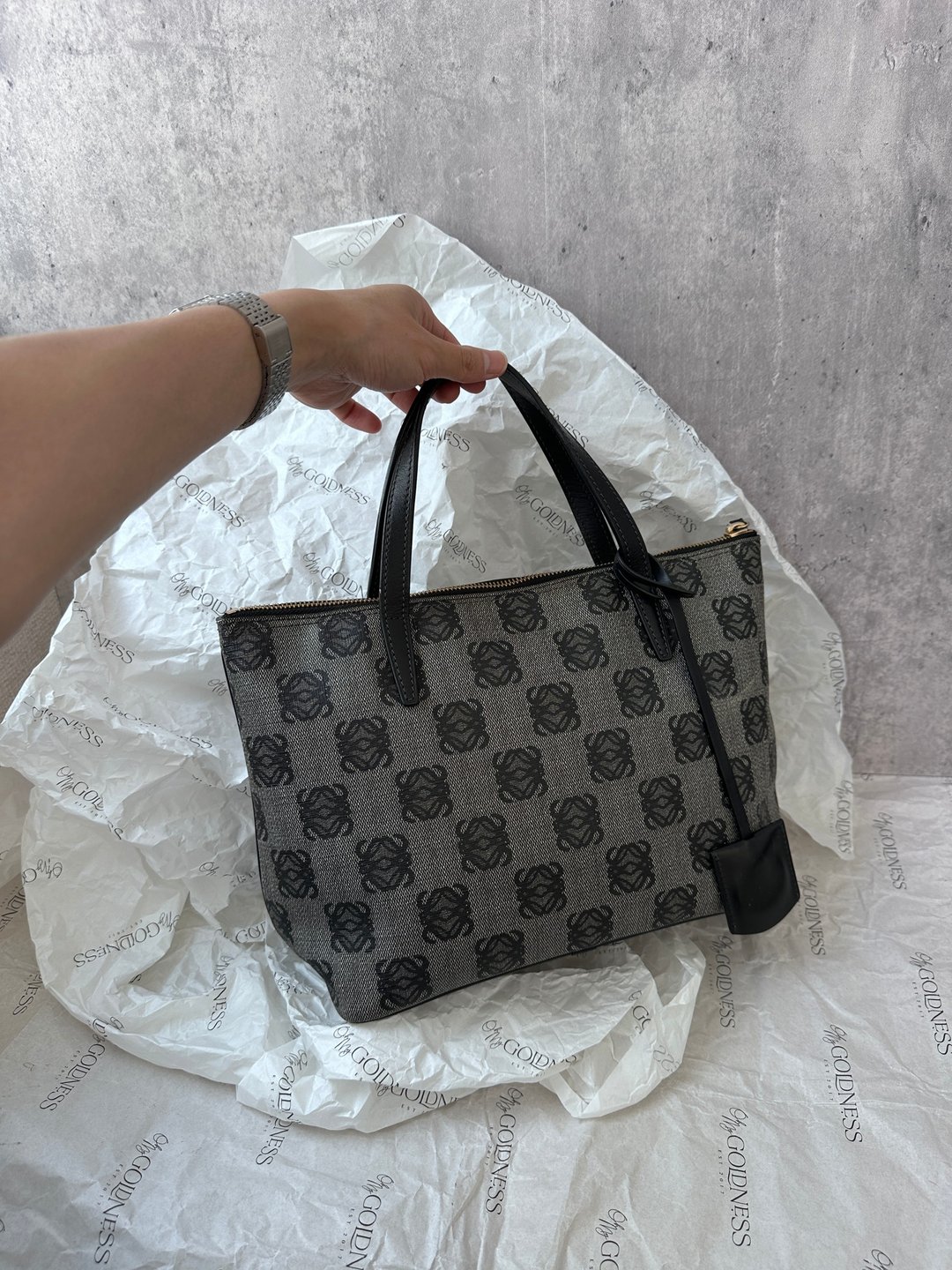 中古包 LOEWE 罗意威 Monogram 小托特 - 手提包/手提袋 - 其他材质 卡其色