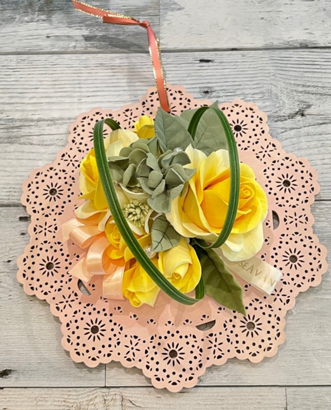 [Eternal flower] Clay art * Arrangement of roses and lace board - 植栽/盆栽 - 陶 