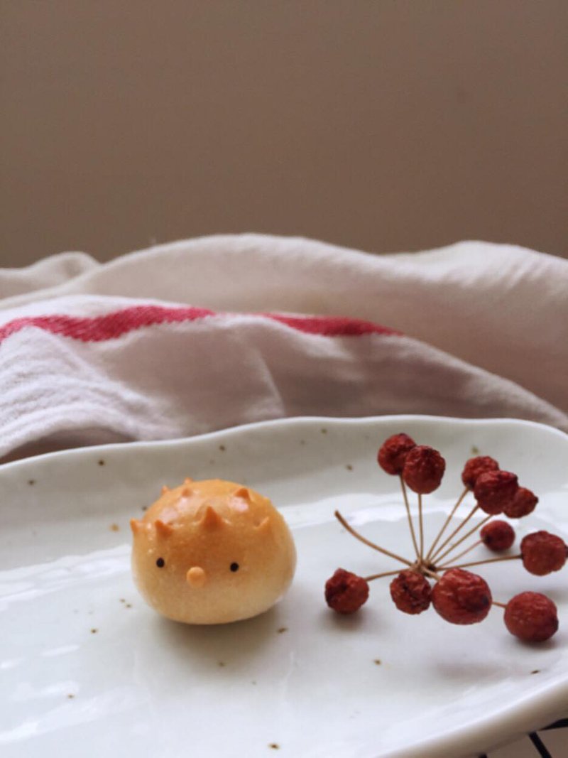 袖珍面包磁铁  -  小刺猬动物餐包 - 冰箱贴/磁贴 - 新鲜食材 咖啡色