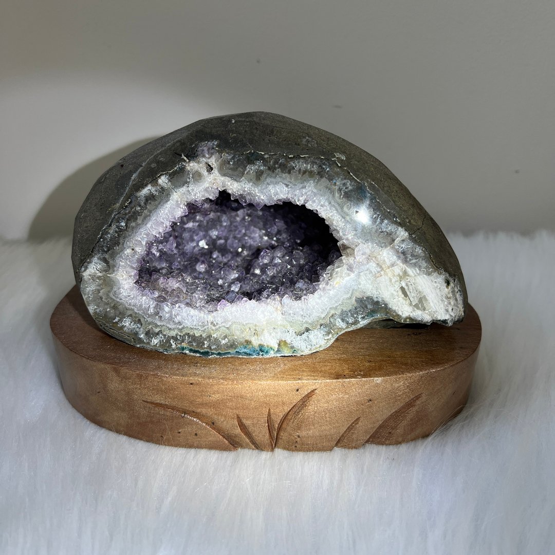 紫晶钱袋子连订造底座 | 水晶 | 水晶摆件 - 摆饰 - 水晶 紫色