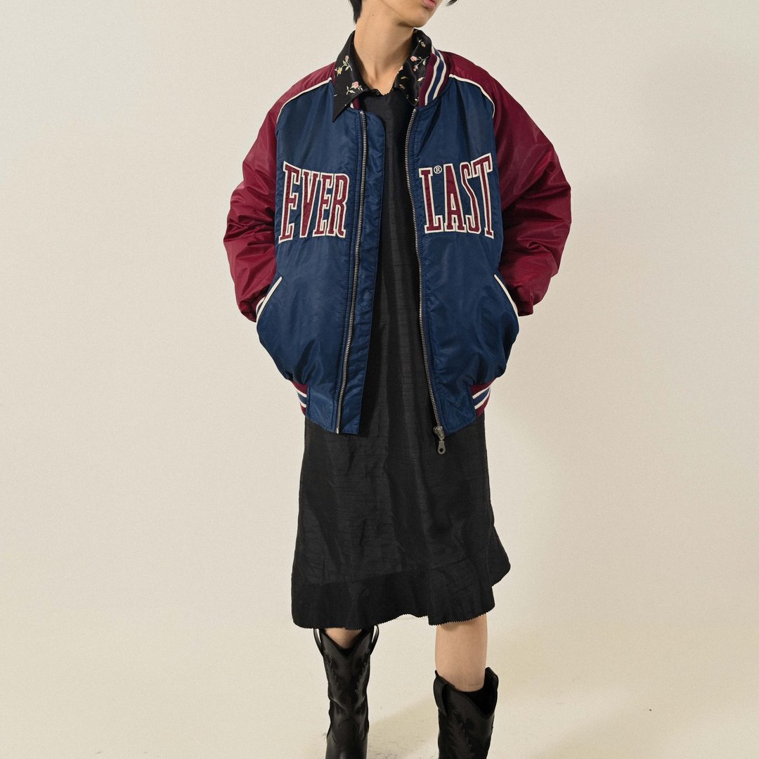 【NaSuBi Vintage】EVERLAST宽松轮廓铺棉古着棒球外套 - 女装休闲/机能外套 - 其他人造纤维 