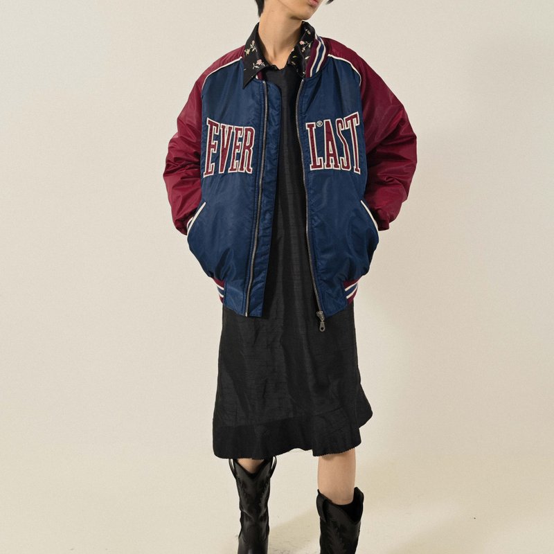 【NaSuBi Vintage】EVERLAST宽松轮廓铺棉古着棒球外套 - 女装休闲/机能外套 - 其他人造纤维 
