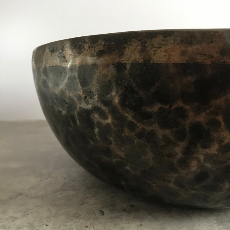 古董 Jambati 黑金颂钵 声音疗愈冥想瑜伽喉轮 Singing Bowl - 其他 - 其他金属 