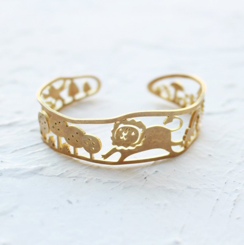 狮子王 | 遇见黑猫 | 黄铜手镯 - 手链/手环 - 铜/黄铜 金色