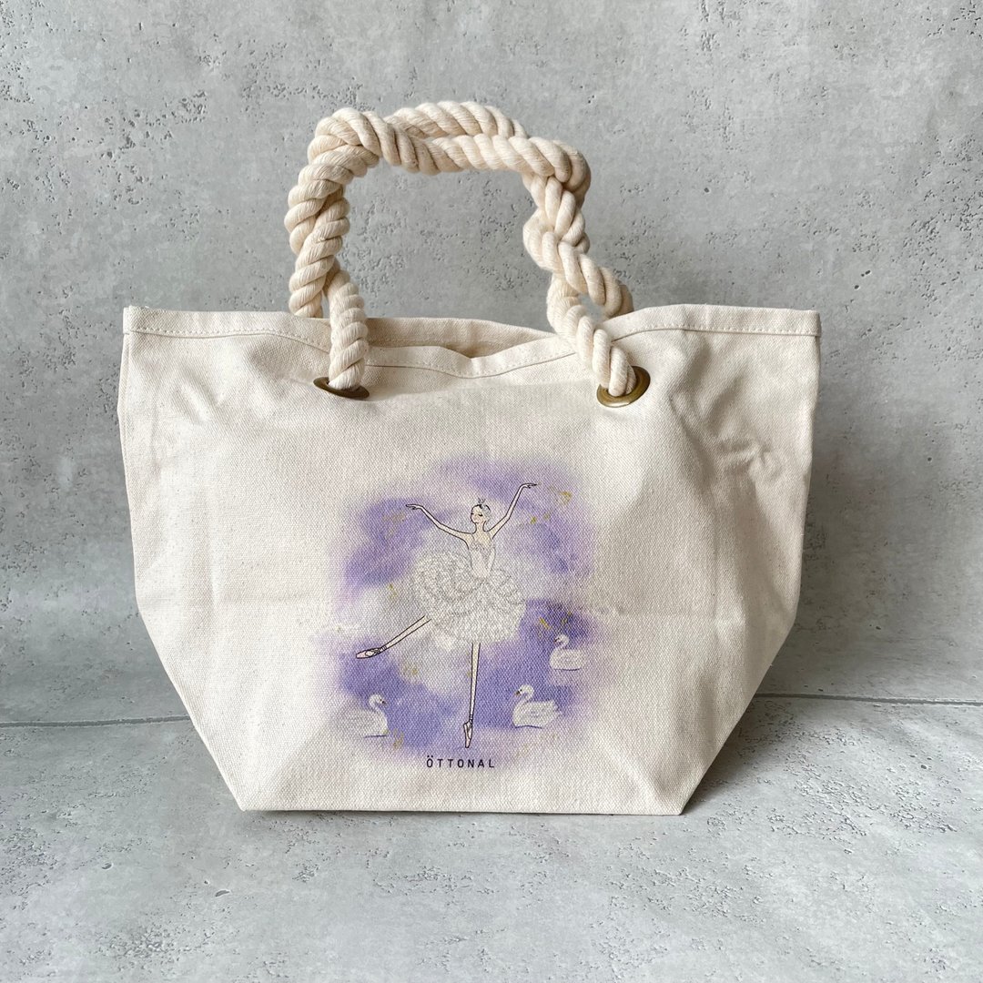 天鹅奥洁蒂 海洋风托特包 芭蕾 - 其他 - 棉 白色