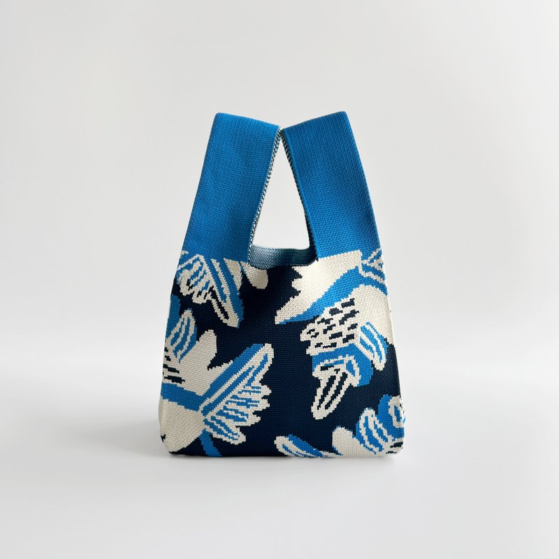 蕨柔手拿针织包 - 半边羽裂缝尾蕨 | 针织 手拿包 小包 提袋 圣诞 - 手拿包 - 其他人造纤维 蓝色