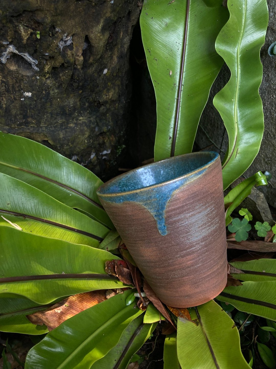 雾面结晶蓝釉茶杯 III - 茶具/茶杯 - 陶 